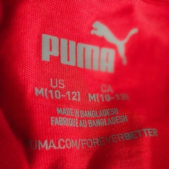 Puma Red Short Sleeve Logo Boys T-shirt -Q - Picture 3 of 3